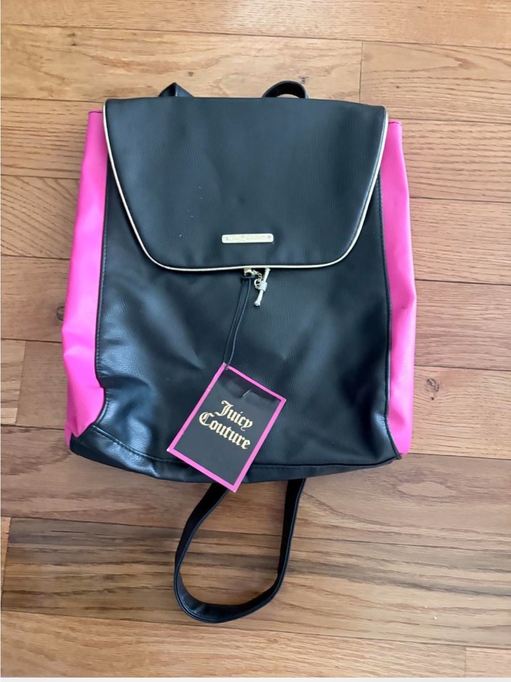 Juicy Couture Black with Hot Pink Trim Backpack